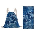 thumbnail image 1 of Two-in-One Beach Bag with Digital Print - 55.1x27.5in Microfiber Beach Towel & Drawstring Backpack Quick-Dry Bath Towel for Pool Party Travel (I)​, 1 of 9