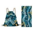 thumbnail image 1 of Two-in-One Beach Bag with Digital Print - 55.1x27.5in Microfiber Beach Towel & Drawstring Backpack Quick-Dry Bath Towel for Pool Party Travel (J)​, 1 of 9