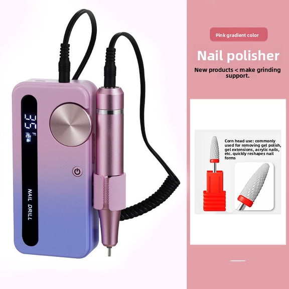 Two-in-One Nail Art Drill and Nail Care Set - Rechargeable electric nail file with a rotational speed of 30,000 revolutions per minute. Portable nail grinder with a USB charging port, suitable for ho