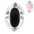 thumbnail image 1 of Two in One Oval Black Onyx and Pink MOP Inlay Sterling Silver Ring, 1 of 7