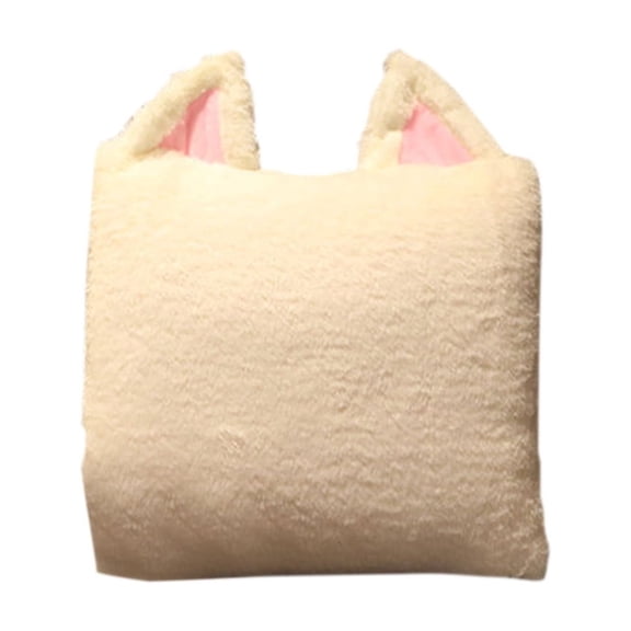 Two-in-One Pillow Blanket Convertible Cushion Throw with Cute Animal Pattern for Home Office Travel Car Camping Nap Support Soft Polyester Multi Use