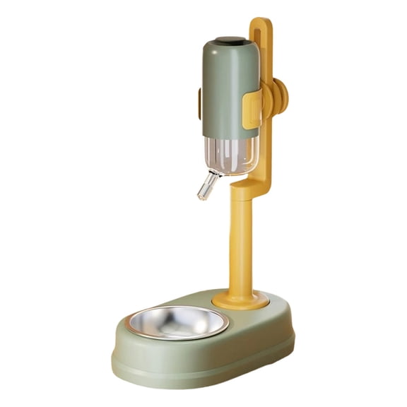 Two-in-One Water and Feeder Feeding Station Intelligent Automatic Food Dispenser With Water Bottle Combined Bowl Daca For Easy To Up Meal Dispenser Small Animal,Green