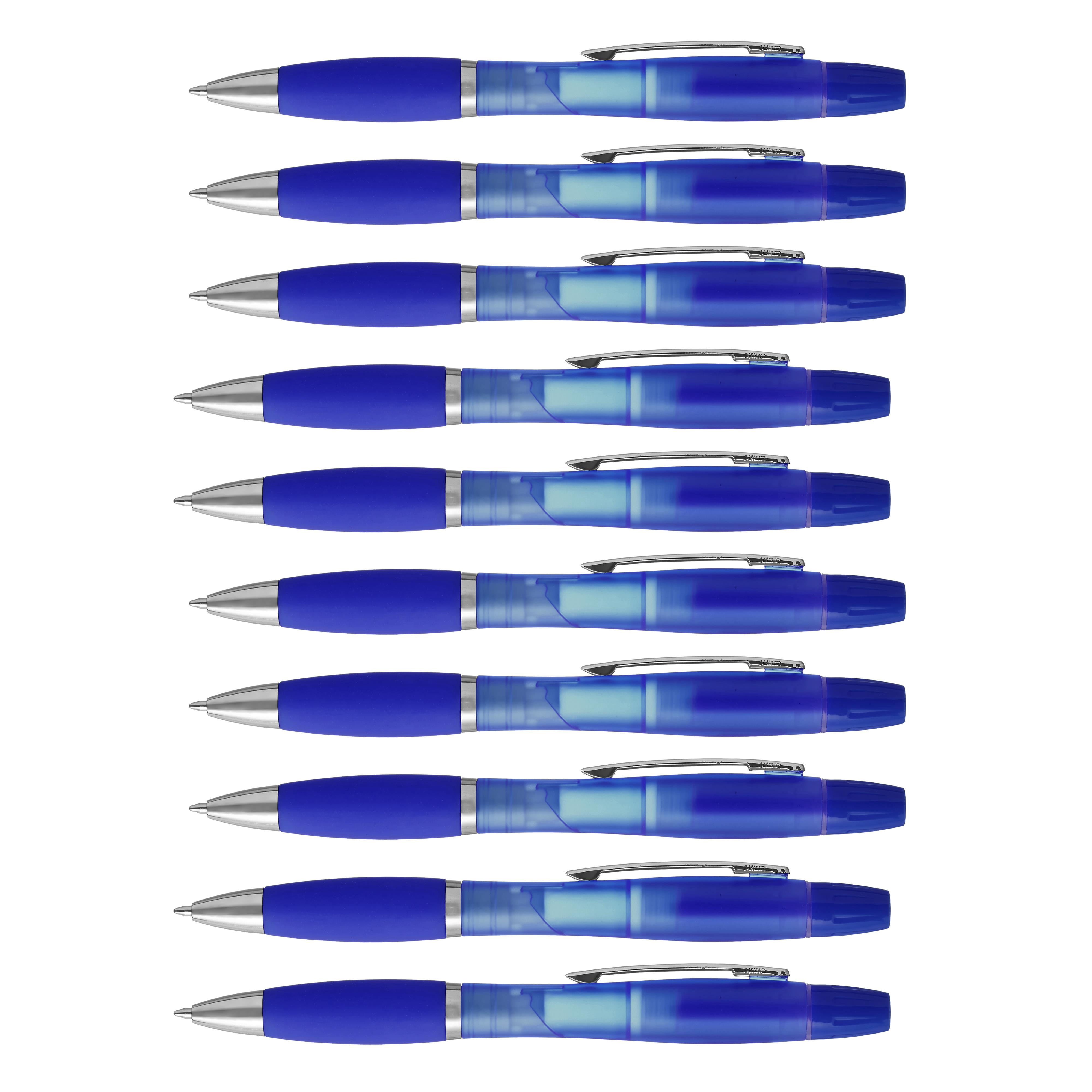 Two in one Highlighter Pens - 10 pack - Plastic Pens - Blue