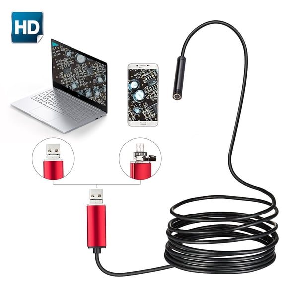 Two-in-one USB 5.5mm mobile phone endoscope industrial pipeline auto repair inspection cord endoscope cord (2m)