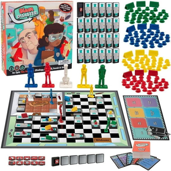 Diner Disaster Board Game- an Epic Strategy Game of Sneak & Seek- Easy to Learn, Game for Kids, Adults, Family Game Night-Can You Find Infractions First & Save The Diner?- Age 10+, <1HR Play
