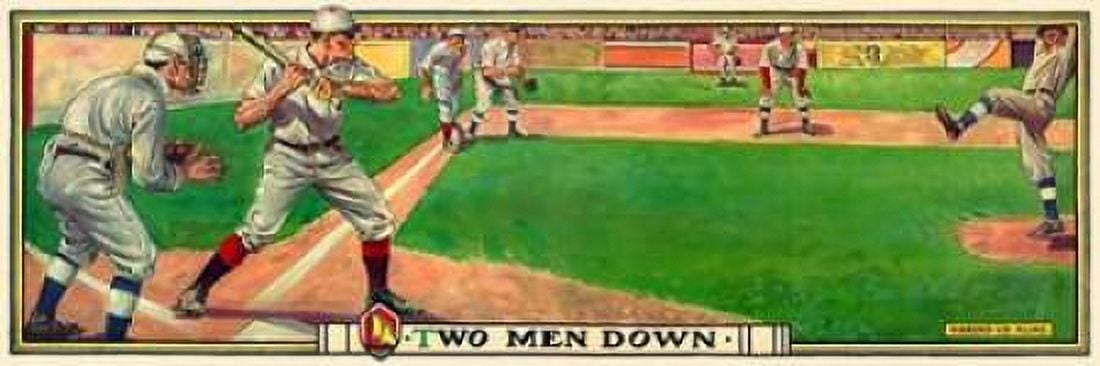Two men down Canvas Art - Vintage Sports (12 x 36)