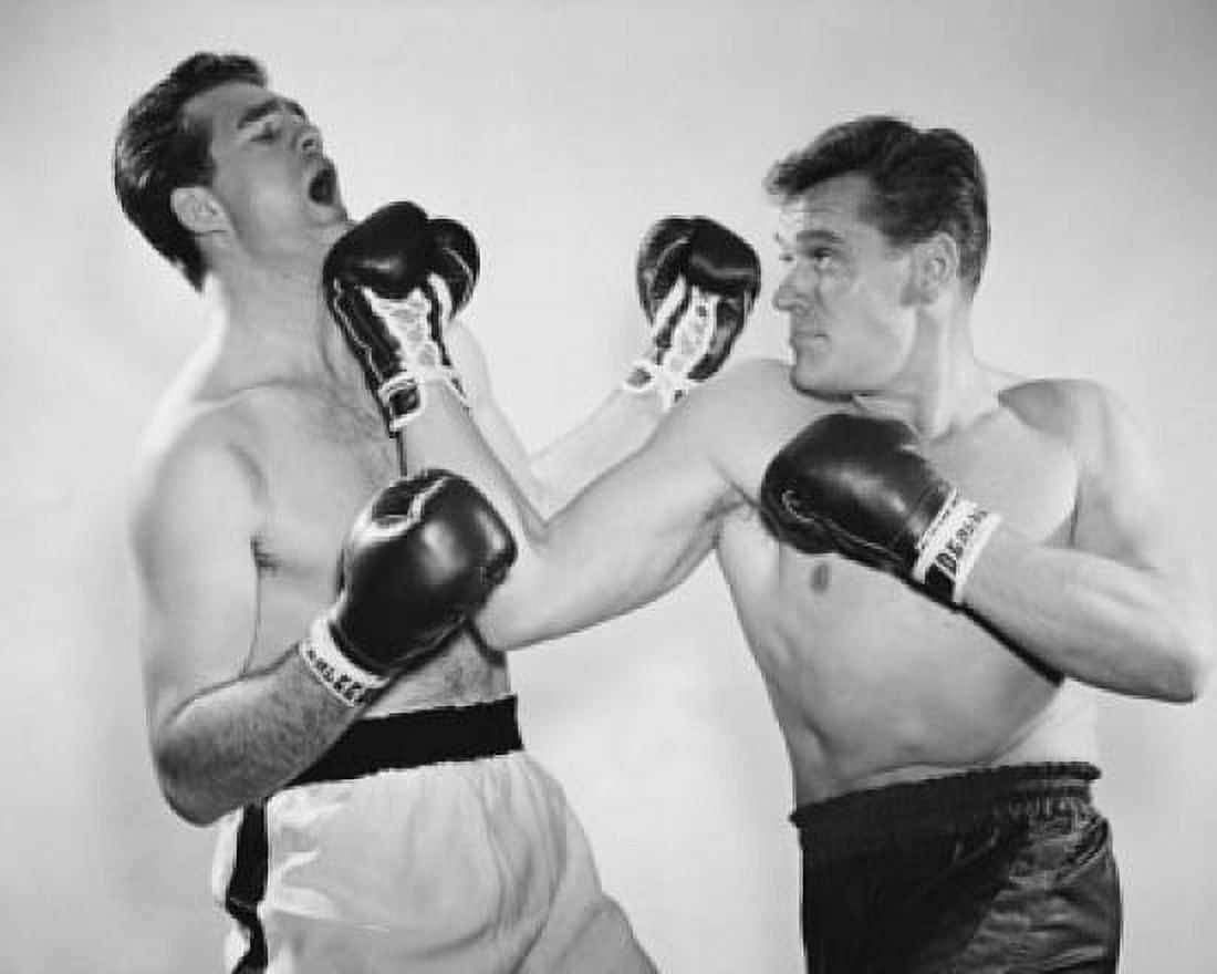 Two mid adult men boxing Canvas Art - (18 x 24)