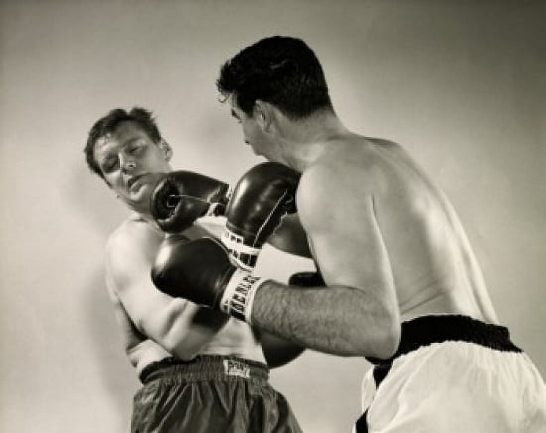 Two mid adult men boxing Canvas Art - (24 x 36)
