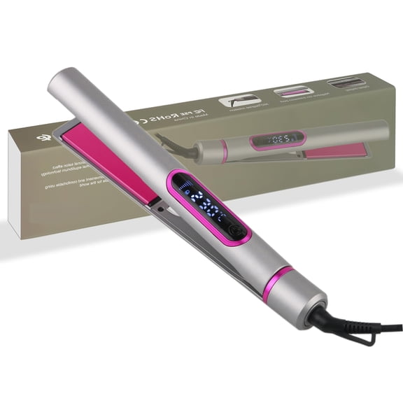 Two in one upgraded Ionic straightener with intelligent temperature control, a dual-purpose straightener that quickly heats up hair care ceramic coating, making it easy to carry and travel,