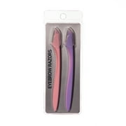 Two pack eyebrow razor on clip strip (Available in a pack of 18)