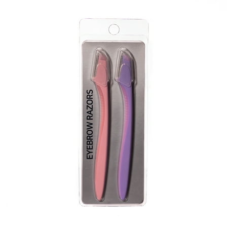 Two pack eyebrow razor on clip strip (Available in a pack of 18)