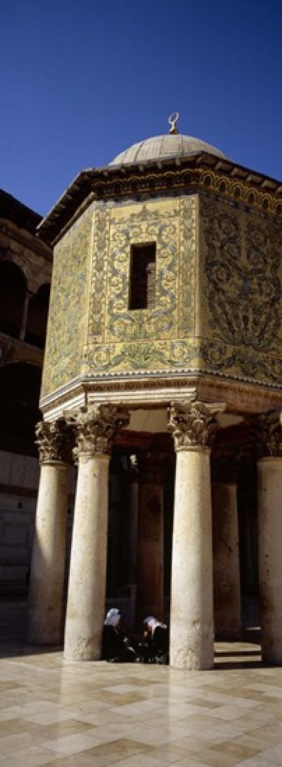Two people sitting in a mosque Umayyad Mosque Damascus Syria Canvas Art - Panoramic Images (18 x 7)