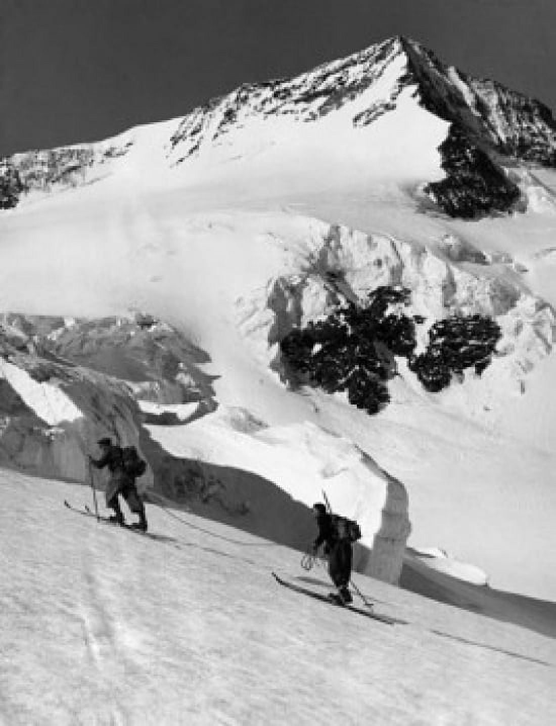 Two people skiing Wetterhorn Switzerland Canvas Art - (18 x 24)