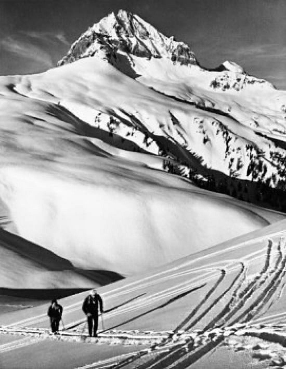 Two people skiing on a snow covered landscape British Columbia Canada Canvas Art - (24 x 36)