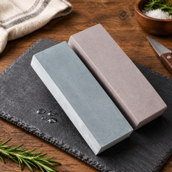 Two-piece 1000/3000 Grit Whetstone Sharpening Set with Non-slip Base