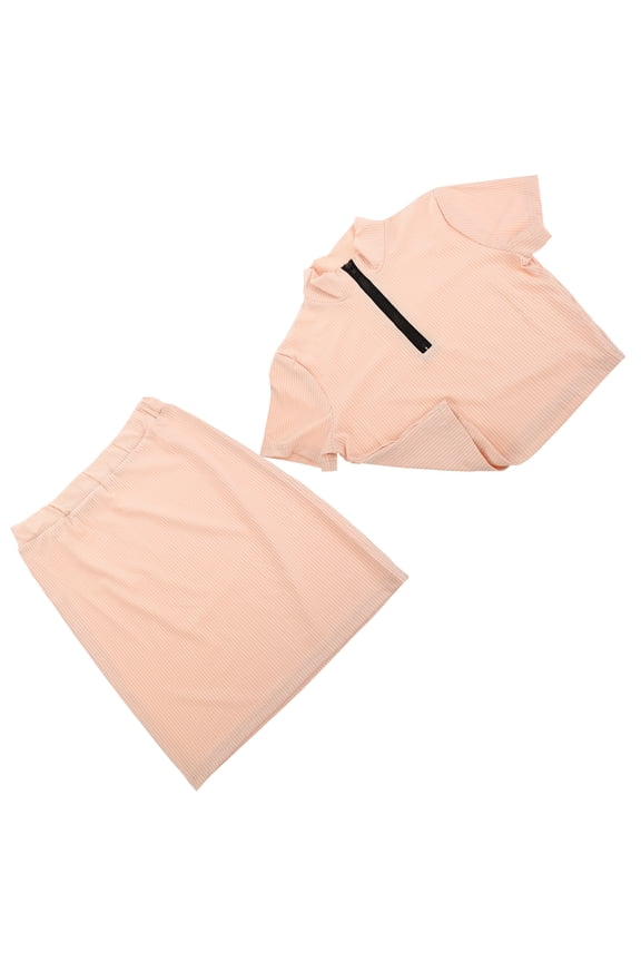 Two-piece Skirt Set Party Adult 's Clothing Summer Tops Mini Dresses Crop Polyester Miss