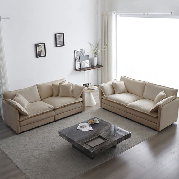 Two-piece Sofa Set + Flexible Re-matching - Customizable Living Room Layout