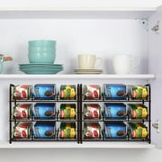 Two-piece Stackable Pull Can Rack Organizer, Suitable For 72 Cans Large Capacity, Kitchen and Living Room Countertops