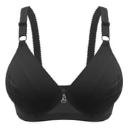 Two piece set without steel rims, large size, thin and sexy womens underwear, gathered and adjusted anti sagging mom bra