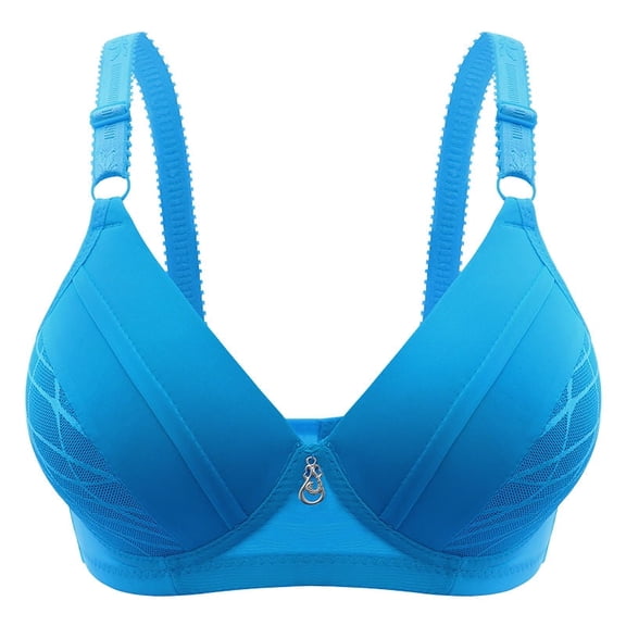 Two piece set without steel rims, large size, thin and sexy women's underwear, gathered and adjusted anti sagging mom bra