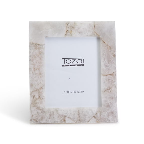 Two's Company 8" X 10" White Quartz Frame