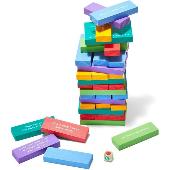 Two's Company All Fun and Game 48-Piece Tumbling Blocks Activity Game Set