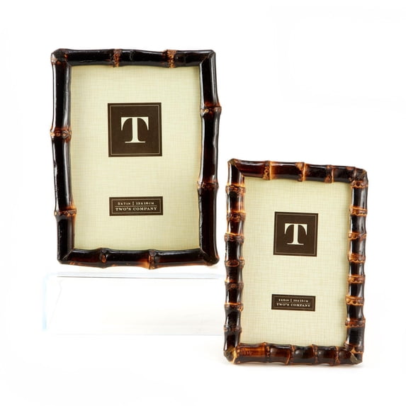 Two's Company Bamboo Photo Frames, Set of 2, Includes 4 x 6 and 5 x 7 inches