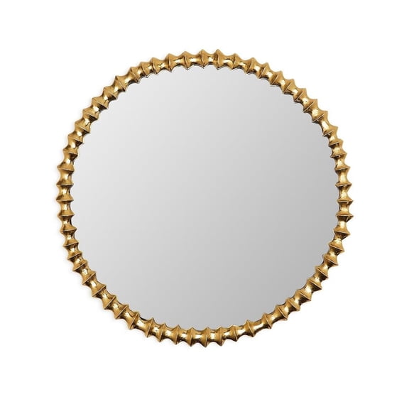 Two's Company Gold Wave Wall Mirror - Aluminum