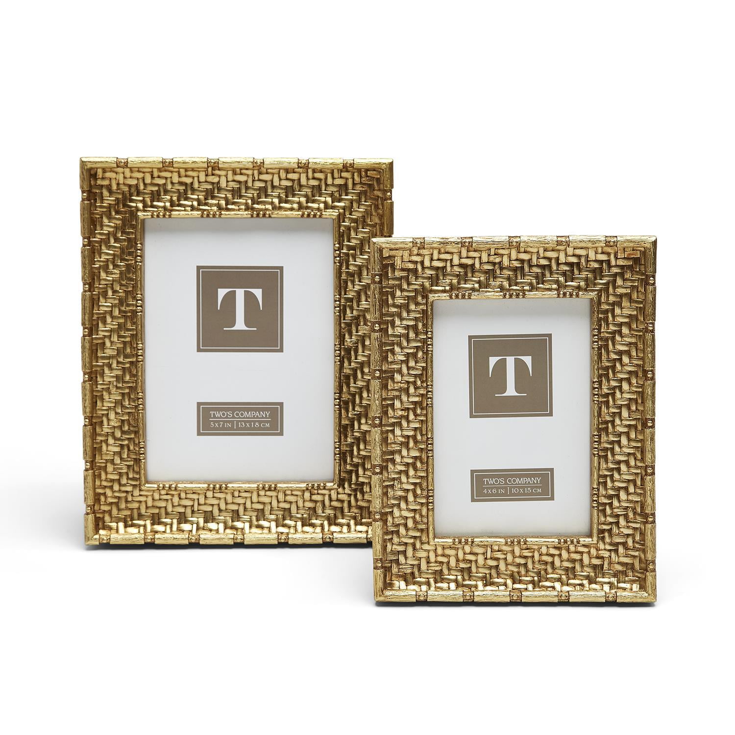 Two's Company Wicker Weave S/2 Photo Frames