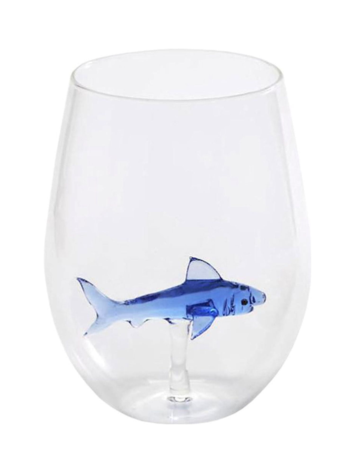 Wine Glasses with Shark Inside, 2 PCS Transparent Unique Wine Glasses for  Shark Lover Wedding Gifts