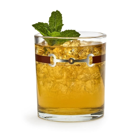 Two's Company Just A Bit Set Of 4 Double Old Fashion Glasses In Gift Box.
