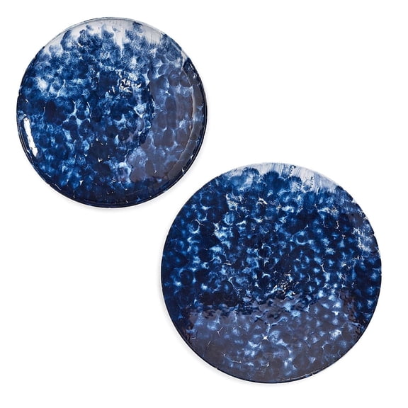 Two's Company Midnight Sky Set of 2 Decorative Platter/Wall Decor - Iron/Enamel
