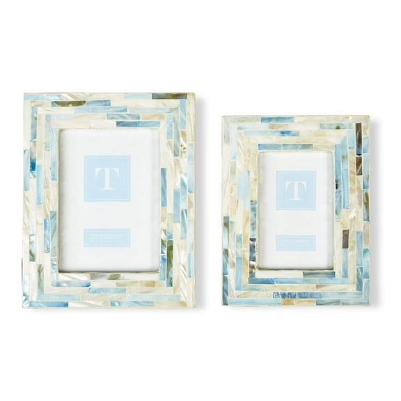 Two's Company Tiled MoP Frame Includes 2 Sizes, Set of 2