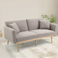 thumbnail image 1 of Two-seater Sofa Bed with Gold Metal Legs, Velvet sofa with 2 Soft Cushions, Living Room Accent Sofa Upholstered Reading Club Chair for Bedroom Office Decorative, 1 of 9