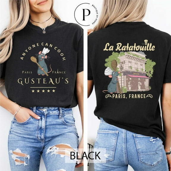 Two-sided Remy Ratatouille T-Shirt, Ratatouille Paris Shirt, Little Chef Shirt, Anyone Can Cook Shirt, Eurodisney Trio Shirt