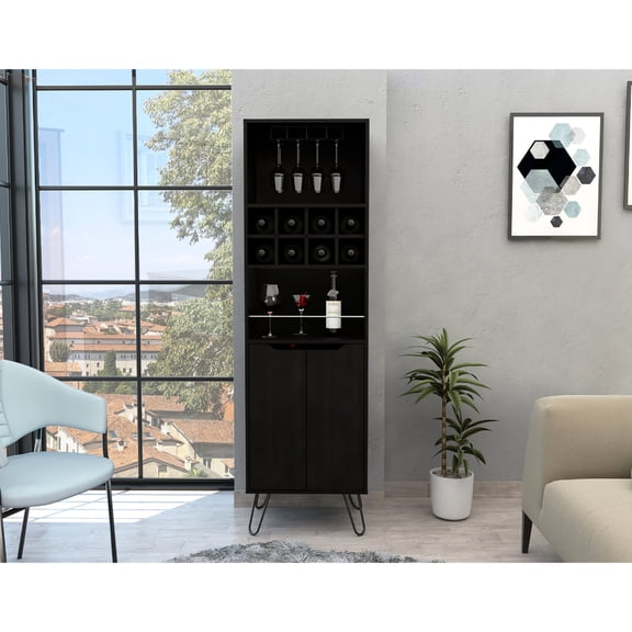 Two single - door cabinets, eight wine storage spaces / Keep your wine collection safe
