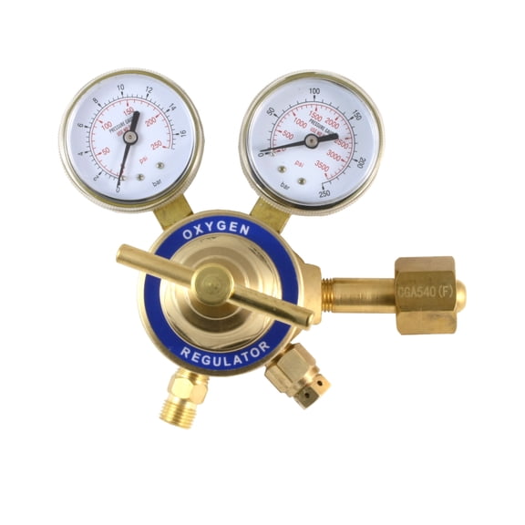 Two-stage regulator for Oxygen. Inlet Connection: CGA-540 - Outlet Connection: 9/16”-18 RH
