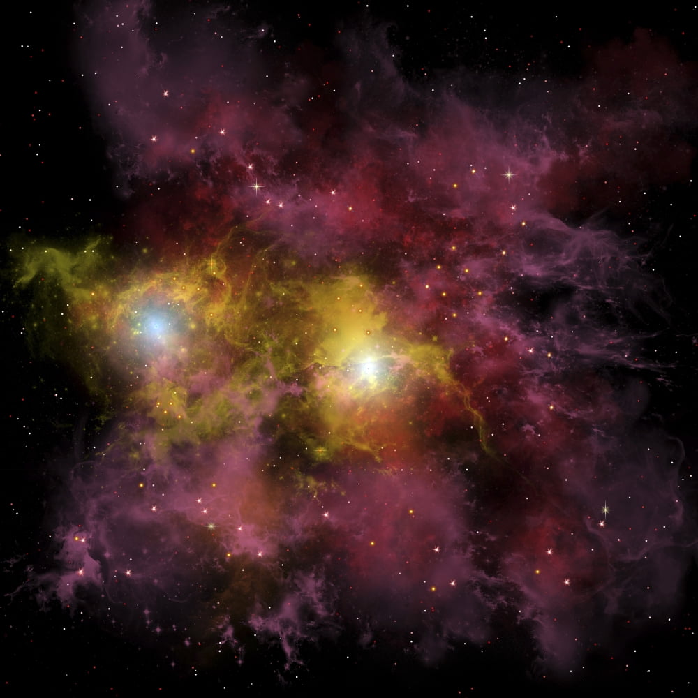 Two stars locked into a tight orbit around each other Canvas Art - Corey FordStocktrek Images (28 x 28)
