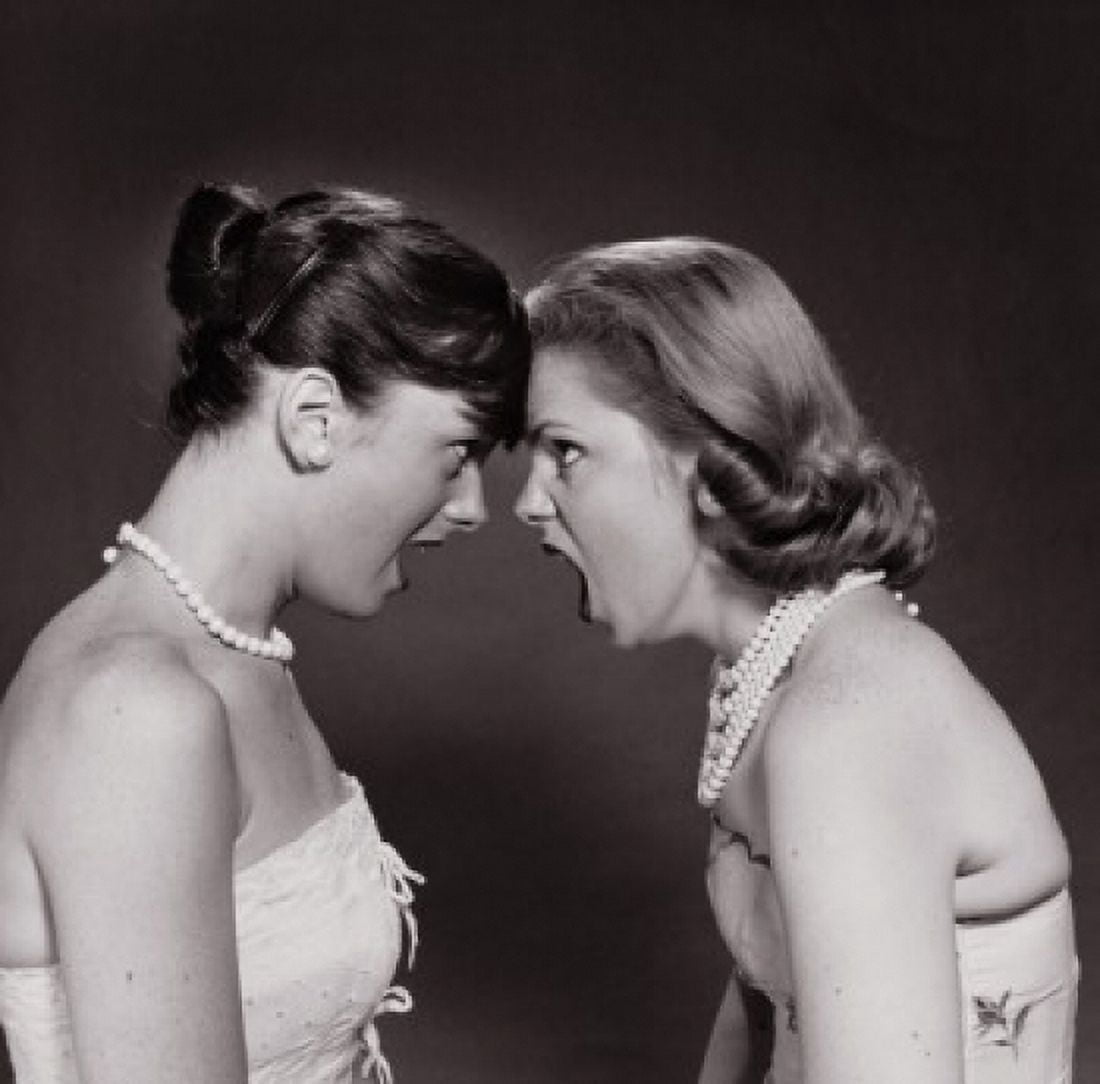 Two teenage girls fighting Canvas Art - (24 x 36)