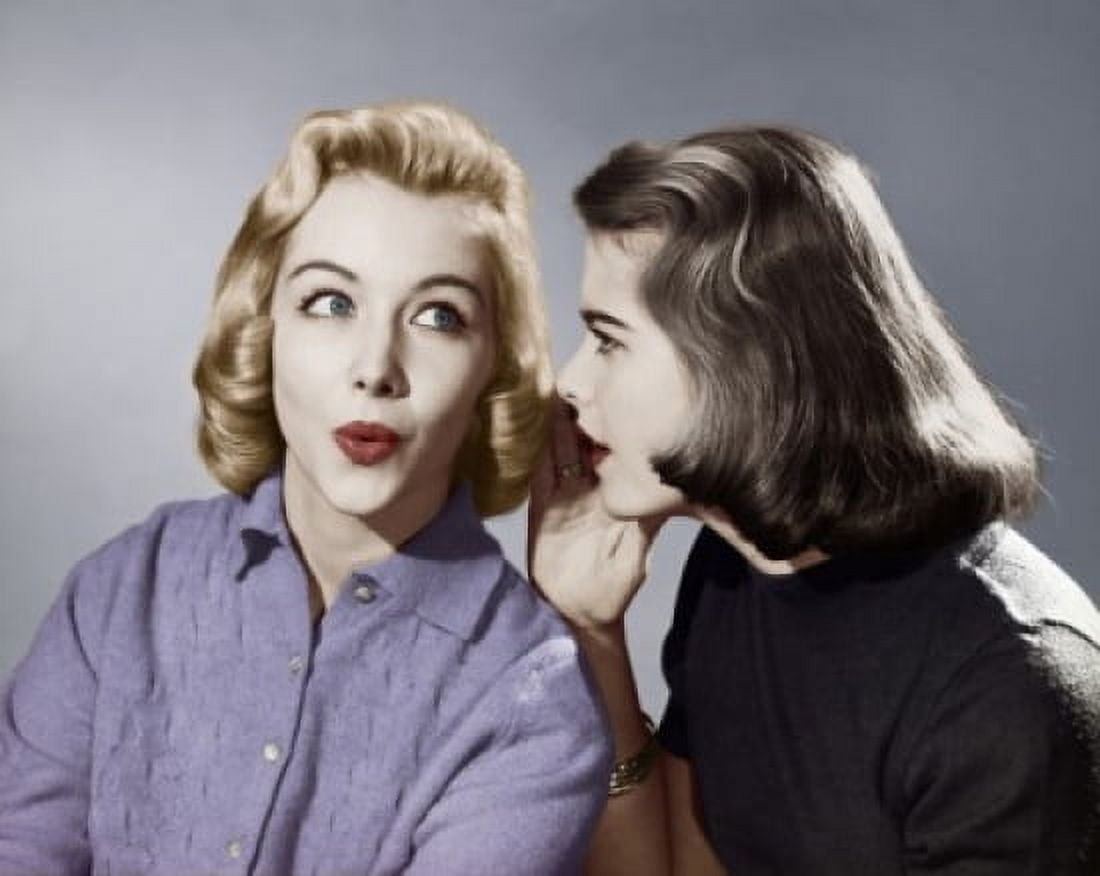 Two teenage girls gossiping Canvas Art - (18 x 24)