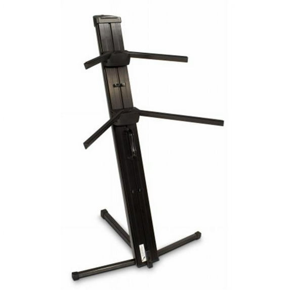 Two-tier Portable Column Keyboard Stand - Black
