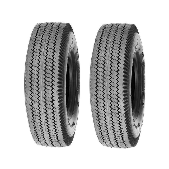 Two 4.10/3.50-5 Sawtooth Tires W/ TR87 Bent Stem Tubes Cart Dolly - Foto 3