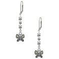 thumbnail image 1 of Two-tone Butterfly with Hearts Crystal Madison Leverback Earrings, 1 of 2
