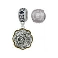 thumbnail image 1 of Two-tone Dragon and Phoenix Medallion 10K Run She Believed She Could Charm Beads (Set of 2), 1 of 1