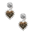 thumbnail image 1 of Two-tone Enamel Giraffe Print Heart Clear Crystal Clip On Earrings, 1 of 3