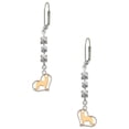 thumbnail image 1 of Two-tone German Shepard Silhouette Heart Crystal Madison Leverback Earrings, 1 of 2
