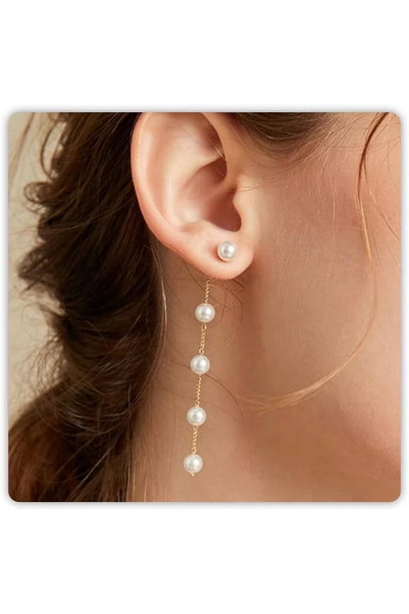 Two-tone Gold Silver Boho Earrings Floral Bow Pearl Dangle Design Exquisite Classic Bridal