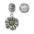 thumbnail image 1 of Two-tone Large Daisy Flower Come Let us Adore Him Charm Beads (Set of 2), 1 of 1
