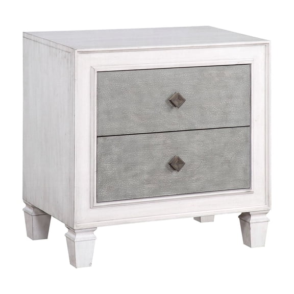 Two-tone Nightstand with Safety Stop Drawers / Provides Safe Storage in Bedroom