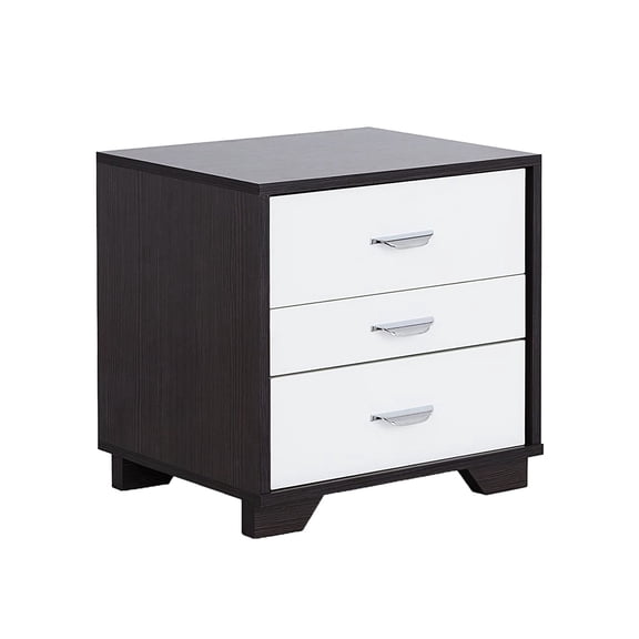 Two-tone Rectangular Nightstand / 3 Drawer Option for Bedroom